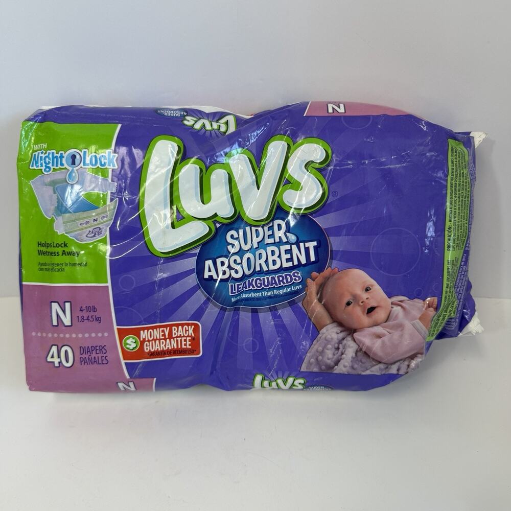 Luvs Diapers Size Newborn Leakguards 40 Count Monkey 2016 New Vintage